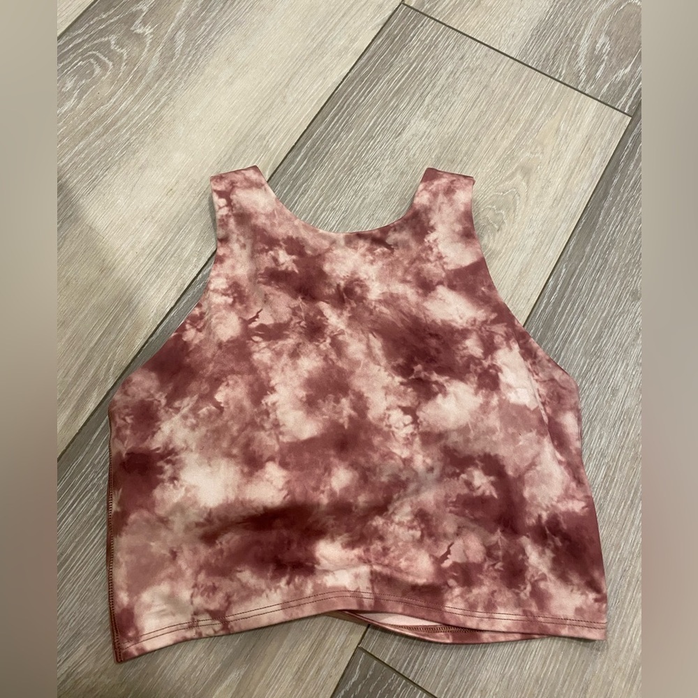 Athleta Conscious Crop Printed AC XS Sports Bra Just Dance Ballerina Gown Marble - Picture 3 of 6